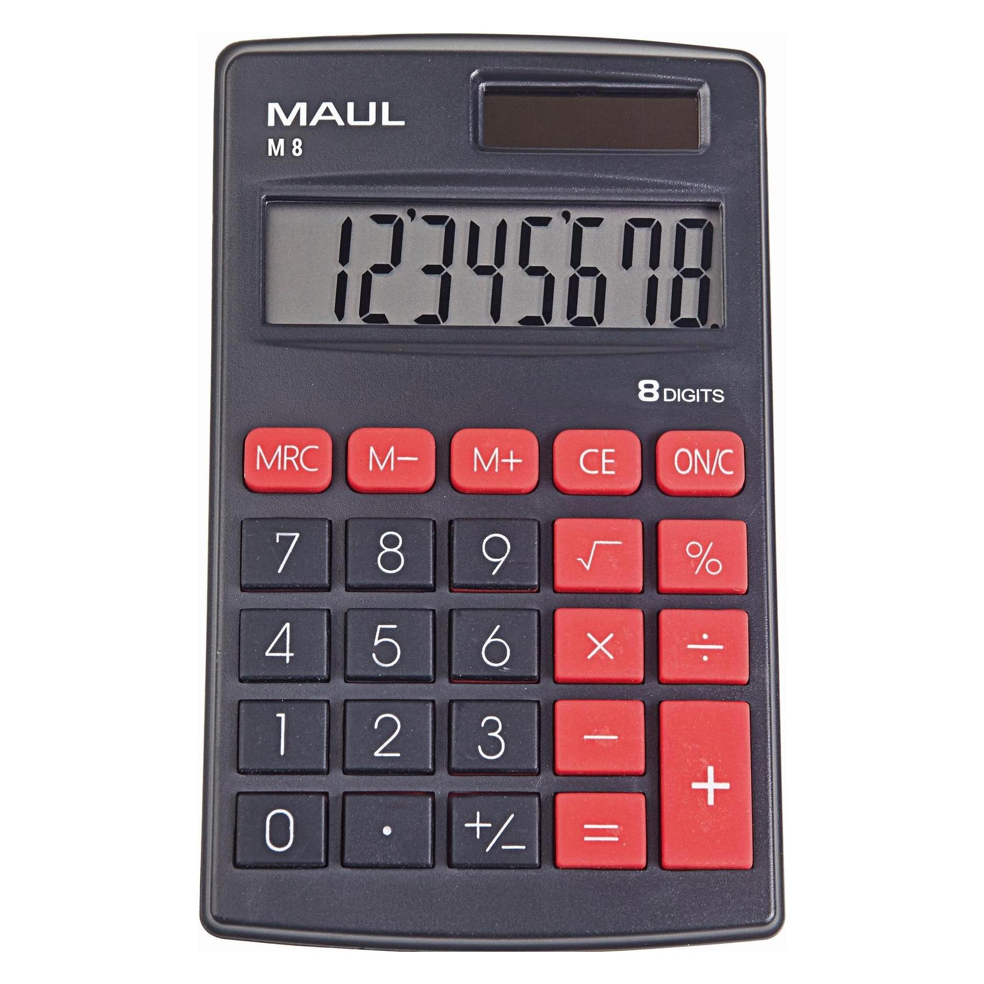 Maul Taschenrechner M8 Schwarz (Solarenergie) (7261090)