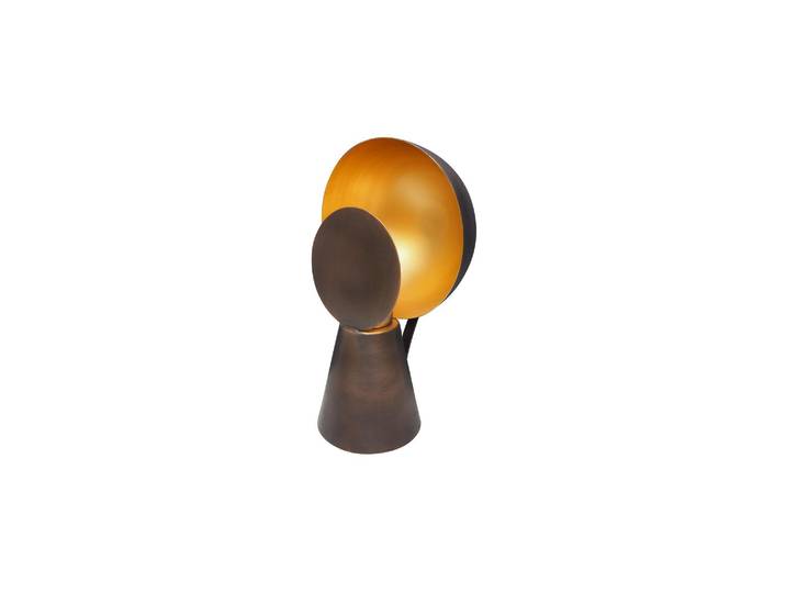 Lampe à poser en métal noir et or, E27, 1 ampoule, mini, lampe de