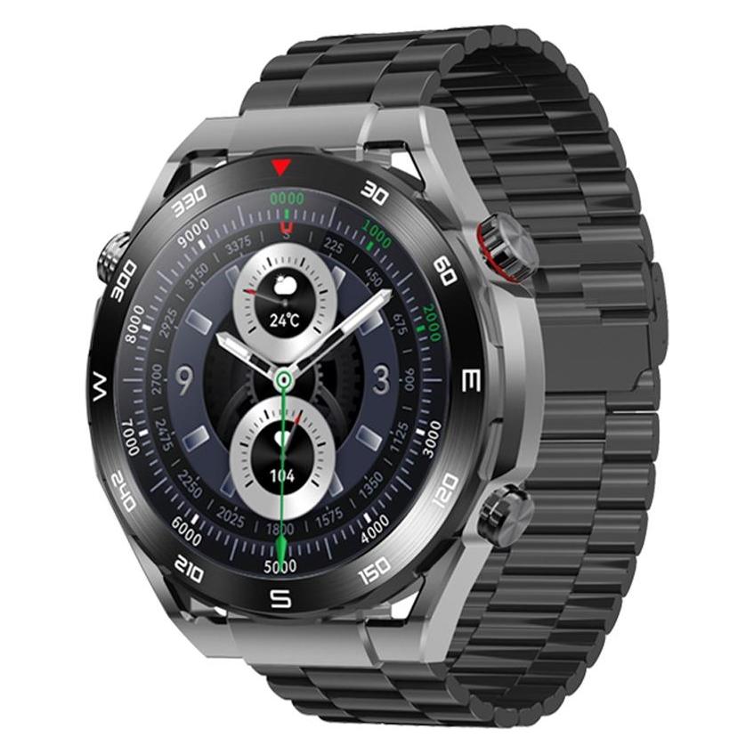 Gino Rossi Veltori VT100-1 Smartwatch + schwarzes Silikonarmband + schwarzes Öko-Leder (ohne SIM) (49758012)