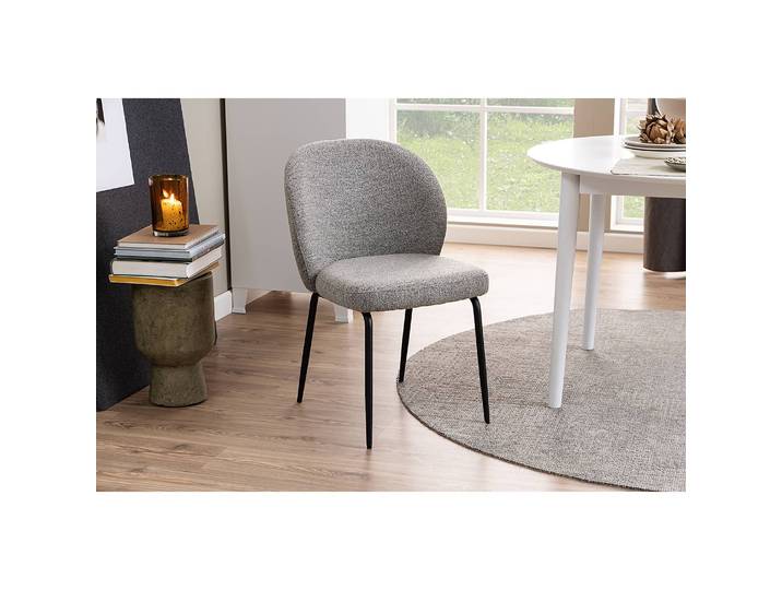 Polsterstuhl Carreras 2er-Set 47 x 82 x 59cm Bouclé Stoff Moena: Grau Grau/Grau