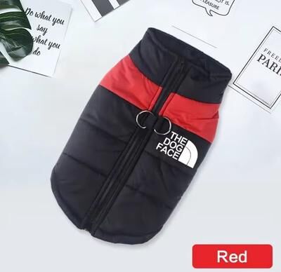 Inspired Finds Winter Outdoor Dog Hoodie Sport Coat For Large Breeds red 2xl