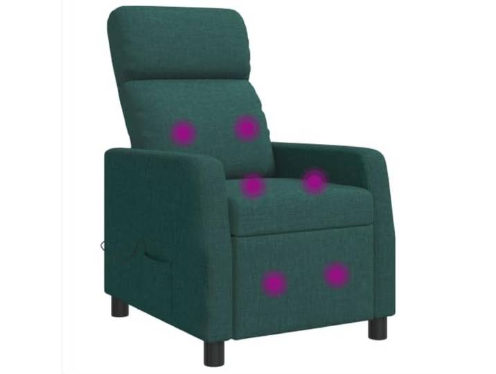 Relaxsessel Dunkelgrün Stoff 66x95x100 cm Verstellbare Liegeposition 100% Polyester, Metall-Holzwerkstoff-Rahmen, 115-160 Grad verstellbar, flache Armlehnen, feucht abwischbar
