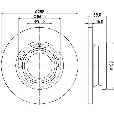 Hella 1x Bremsscheibe [Hersteller-Nr. 8DD355133-071] für Ford
