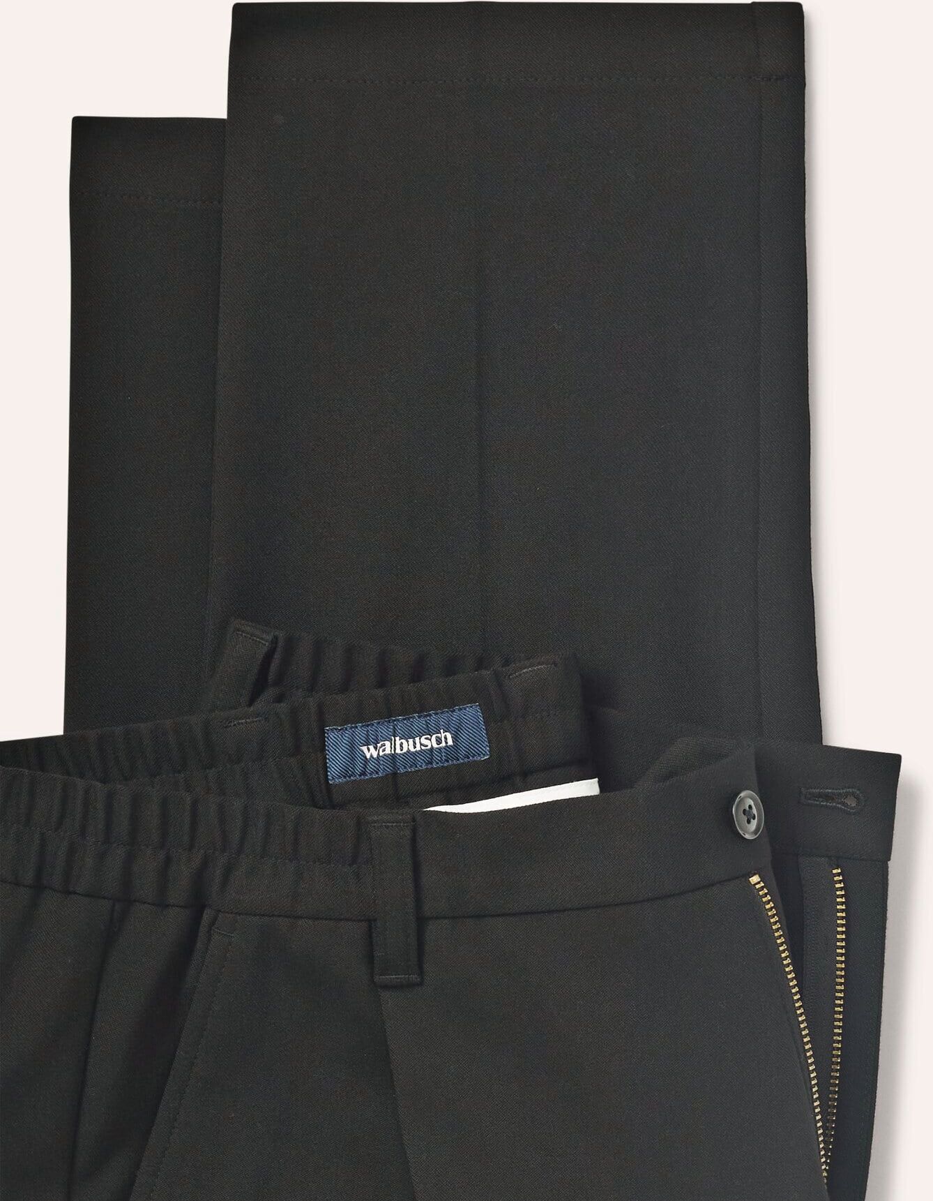 Walbusch Anzug-Hose mit Bundfalte, Modern Fit, Farbe Schwarz, 24, neu: Anzug mit Blouson sehr bequem, da elastisch Herren