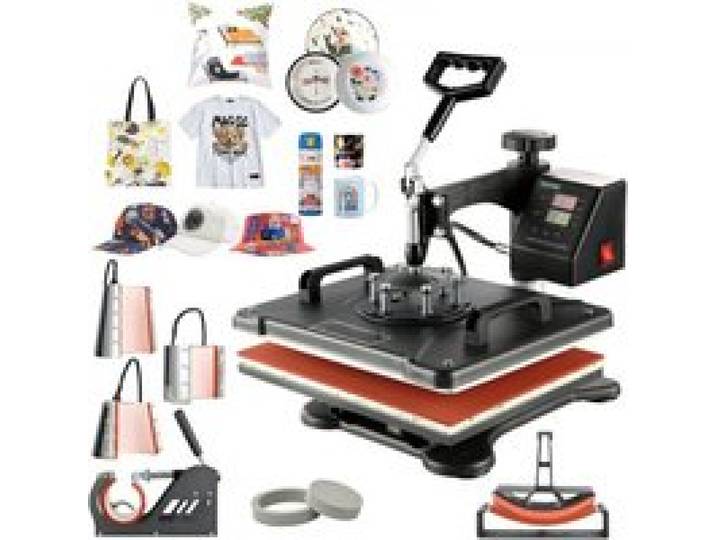 VEVOR Presse à Chaud Numérique 8 en 1, Machine de Sublimation Textile avec Plaque Chauffante de 29x38 cm, pour DIY T-shirts Mugs Casquettes et Assiettes, Presse à Imprimer Multifonctionnelle
