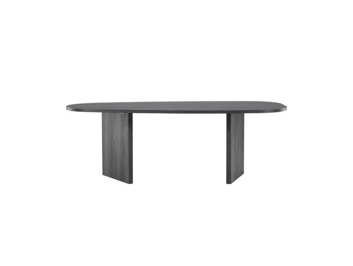 Livetastic Esstisch, Schwarz, Holz, Pappel, oval, Bodenplatte, 100x75x220 cm, Esszimmer, Tische, Esstische, Esstische oval
