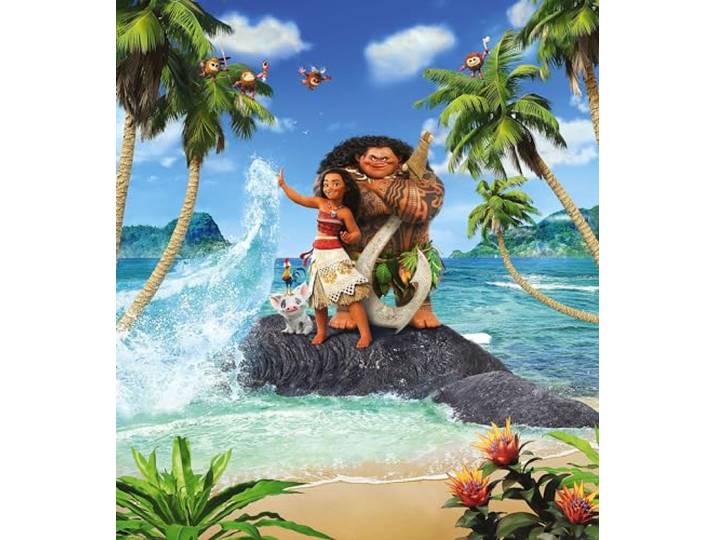Komar Disney Vlies Fototapete - Moana Beach - Größe: 250 x 280 cm (Breite x Höhe) - Kindertapete, Mädchen, Kinderzimmer, Tapete - IADX5-012