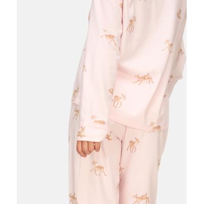 Pyjama HUNKEMÖLLER "Pyjama-Jacke Longsleeve Woven", Damen, Gr. XS, rosa, 50% Viskose, 50% Baumwolle, Homewear-Sets Pyjama