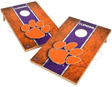 Skip's Garage Vintage Clemson University Tigers Regulation 2x4 Cornhole Set