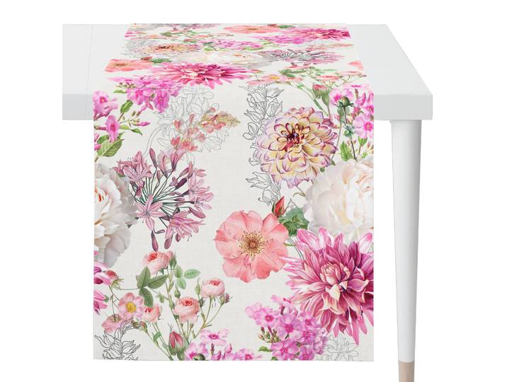Chemin de table 6748 48 x 0 x 140cm Rose foncé/Rose