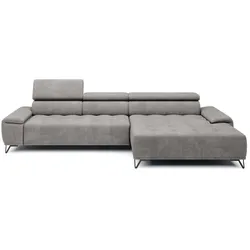 Ecksofa Palladio Stoff Grau Nebel