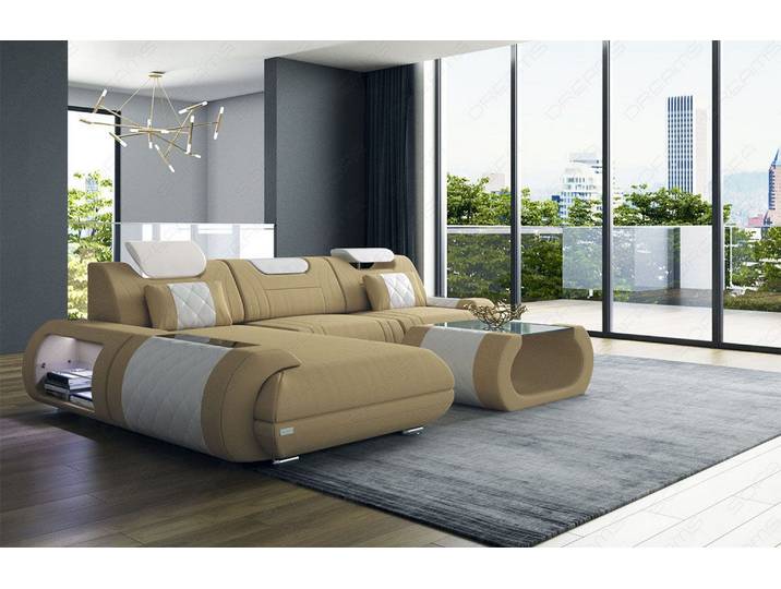 Couch Rimini L-Form in Stoff