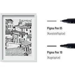 SAKURA Faserschreiber PIGMA PEN, 3er Etui, schwarz