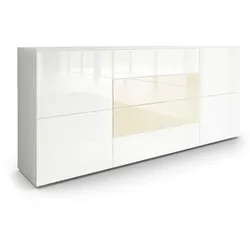 SIDEBOARD Rova Weiß Hochglanz / Creme Hochglanz