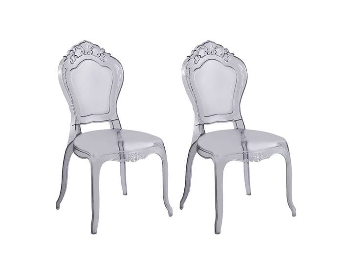 Esszimmerstuhl AVELINE 2er Set transparent/schwarz