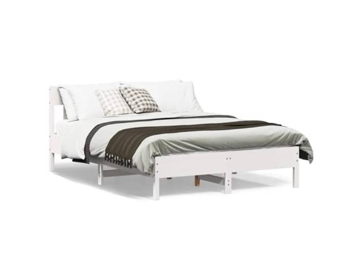 YUOTYRKTEJRSG Kiefernholz Plattformdesign Schlafzimmerstil 90x190 cm Braun Bettrahmen mit Kopfteil Wachsbraun 90x190 cm Holzwerkstoff Kiefer Massivholz Lattenrost Einzelbett Stauraum Modern