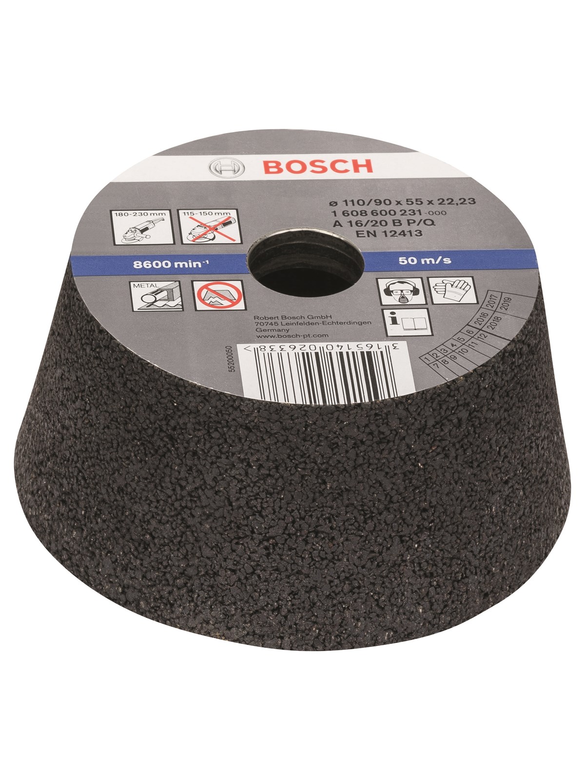 Bosch SLIBESKIVE Ø110/90MM K16 METAL KONISK