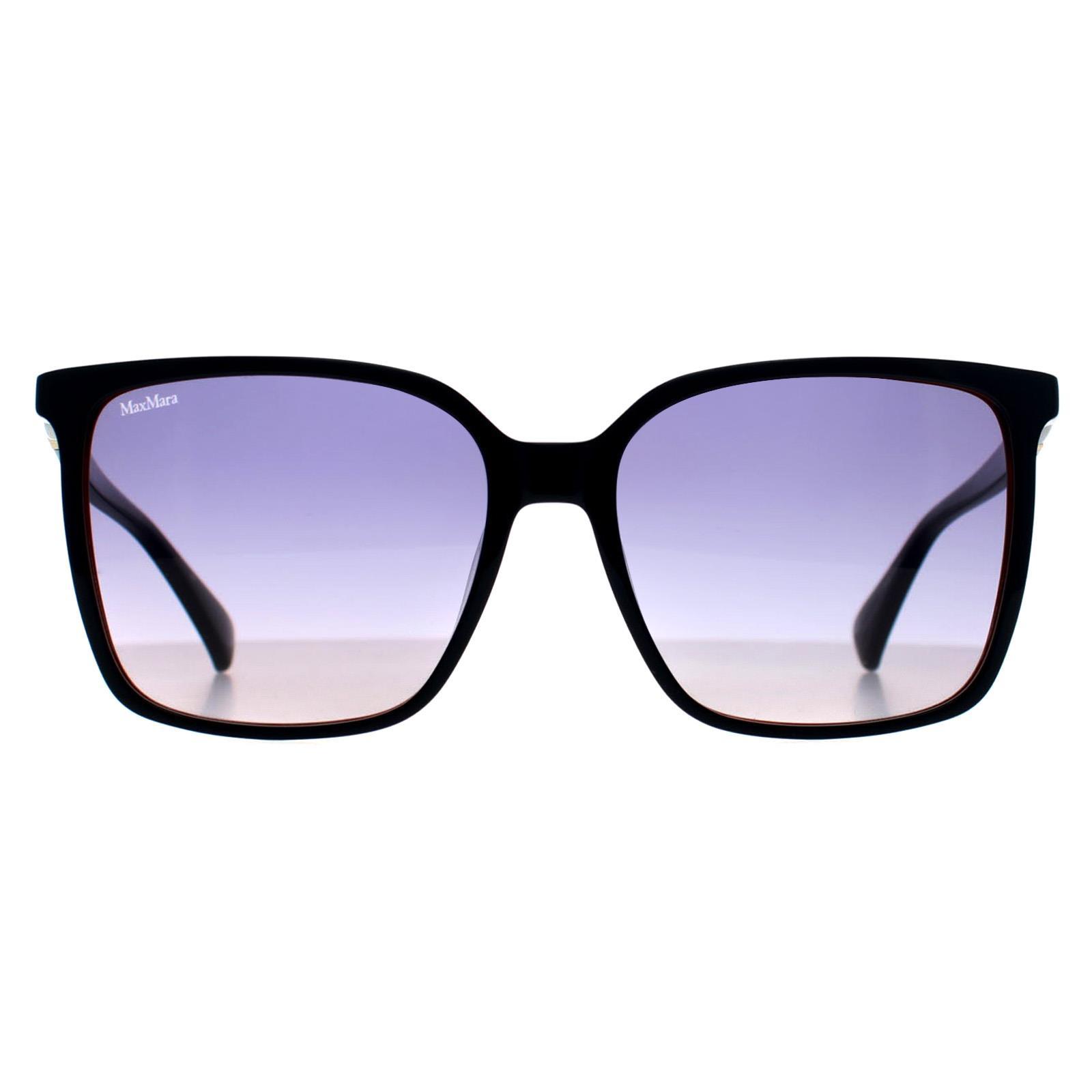 Max Mara Square Womens Glänzend Zweilagig Marineblau Farbverlauf MM0046 Emme11