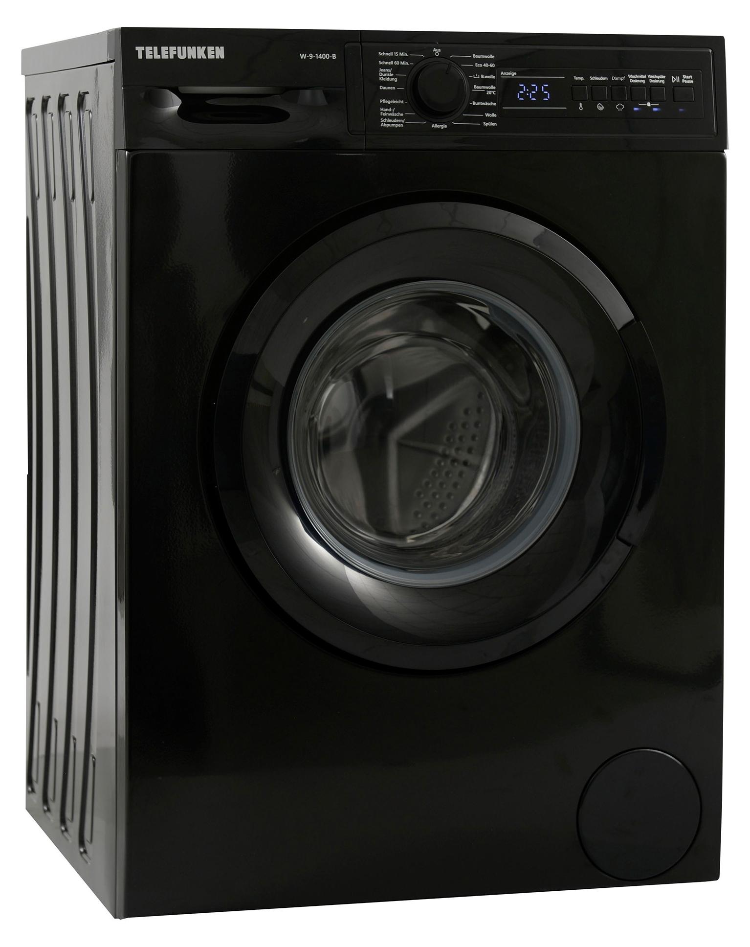 Telefunken W-9-1400-B Waschmaschine 9 kg / 1400 U/Min / AutoDose / Inverter Motor / schwarz