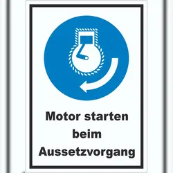 HB-Druck Motor starten beim Aussetzvorgang Aufkleber A2 (420x594mm)