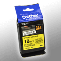 Brother P-Touch Band TZe-S641 schwarz auf gelb 18mm / 8m laminiert extra stark
