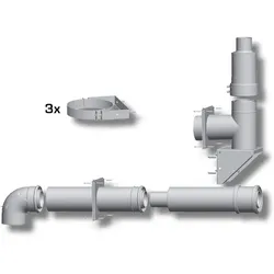 Wolf Paket Abgasleitung 2651501Z01 Ø 80/125, bis 50kW, für Fassade