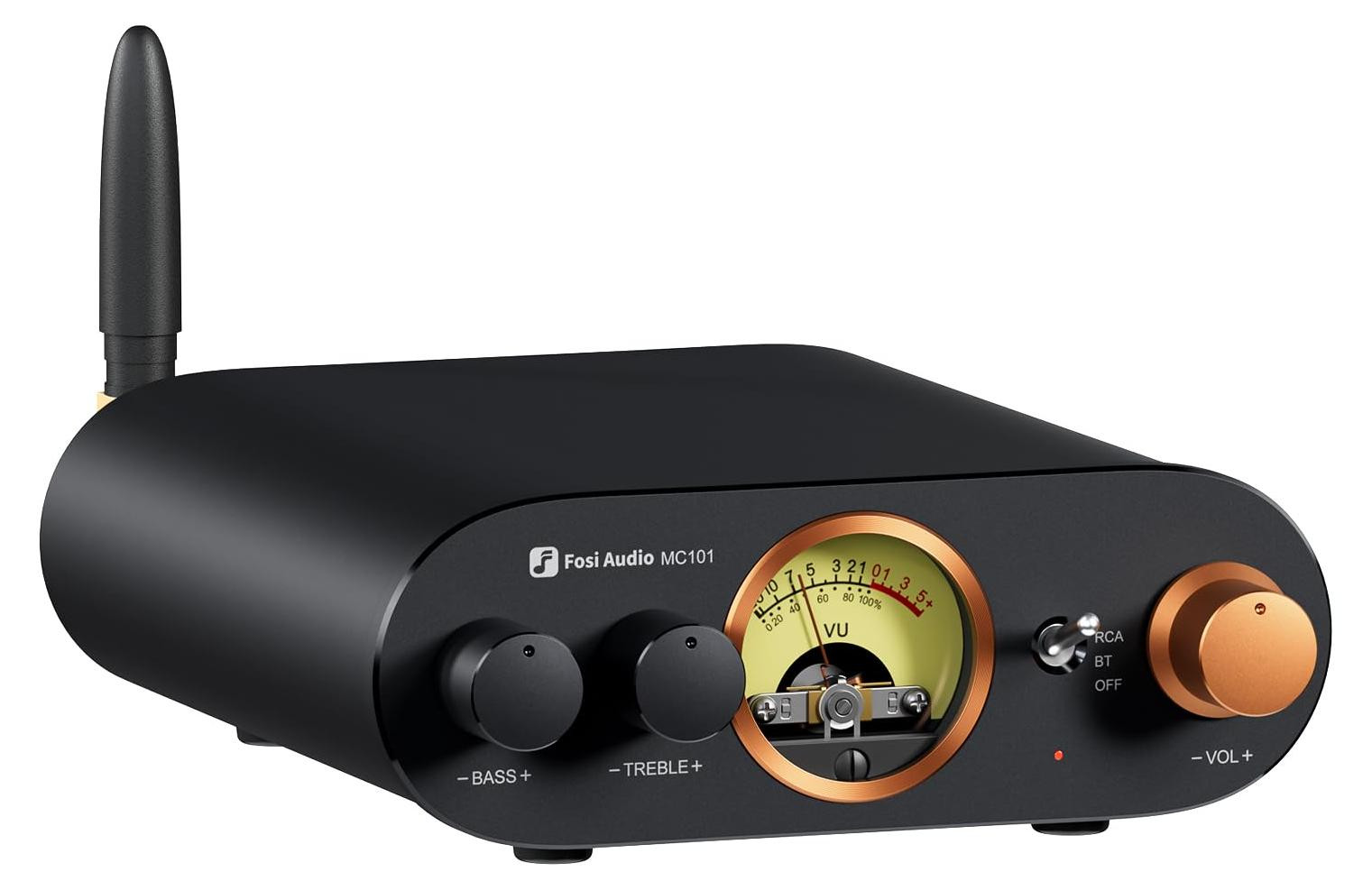 Selius Bluetooth Versterker Mini - 200W - Bluetooth 5.3 - Aluminiumlegering - VU Meter - HiFi Audio Component