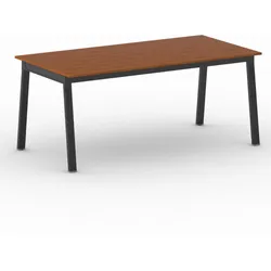 Bürotisch PRIMO BASIC, 180x90 cm, schwarzes Metallgestell, Kirschbaum