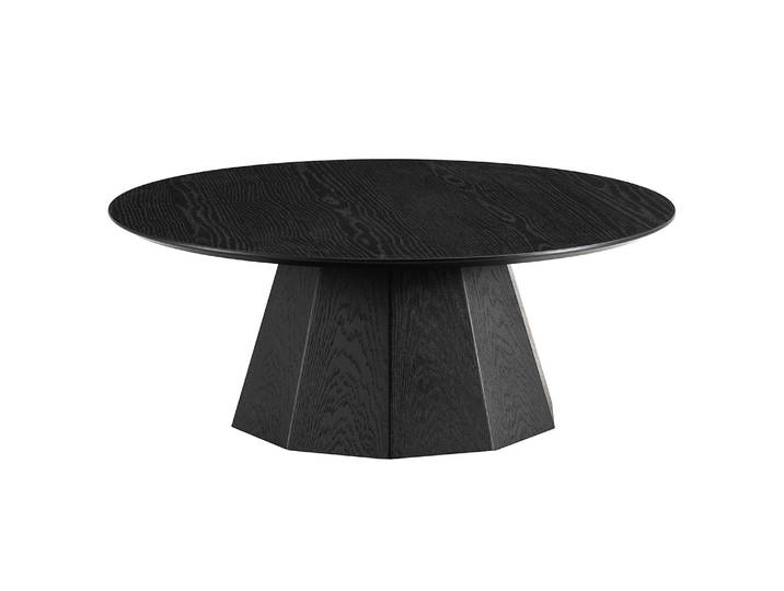 Table basse Ø 90cm Noir/Chêne noir