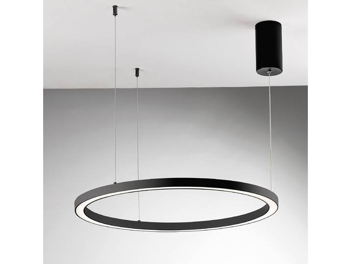 Suspension LED Hoop Ø 80cm Noir/Noir Matériau : Métal, Matière plastique Surface en métal : Laqué Type de matière synthétique : Silicone Type