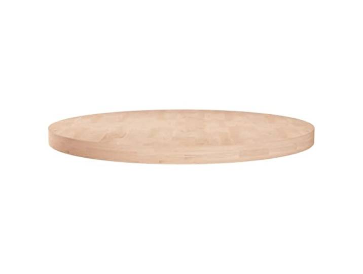 Kaorsrow Tischplatte Rund Ø70x4 cm Eiche Massivholz Unbehandelt Rustikale runde Ersatzplatte aus massivem Eichenholz für Esstisch Couchtisch oder Stehtisch in Cafe und Wohnzimmer.