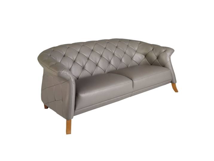 Canapé chester 2 places cuir gris