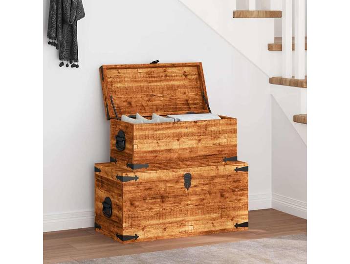 vidaXL 2-tlg. Truhen-Set Raues Mangoholz