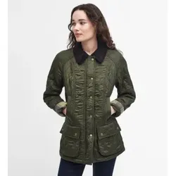 Barbour für Damen. LQU0471 Beadnell Polarquilt Jacke in Olivgrün (L), Lässig, Polyamid