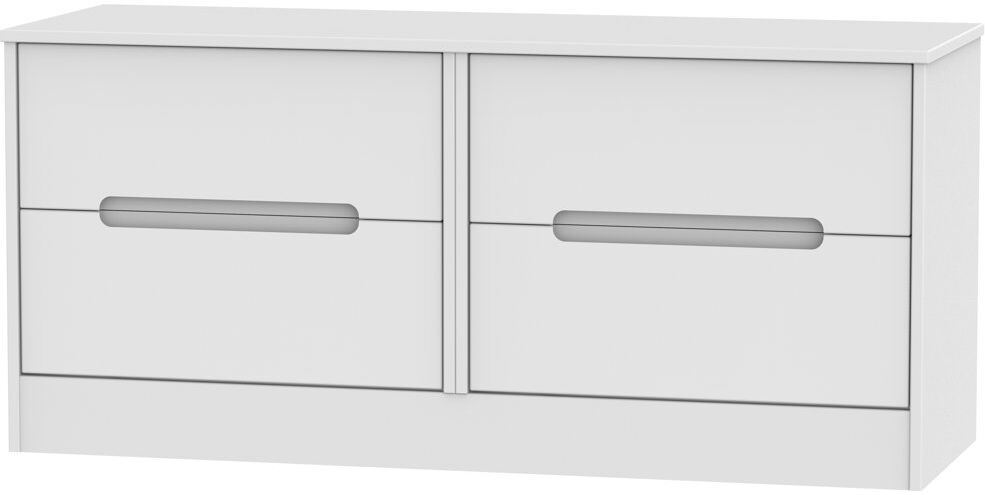17 Stories Fully Assembled Vernon 4 Drawer Chest White Matt/White Matt 50.5cm H X 112cm W X 41.5cm D