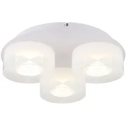 Deckenleuchte Deckenlampe LED Wohnzimmerleuchte Metall Glas weiß D 38 cm