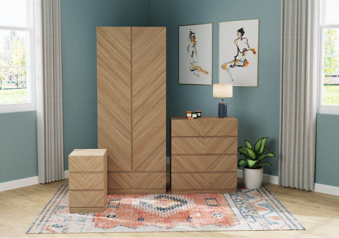 Alpen Home Kascha 3 Piece Bedroom Set Oak