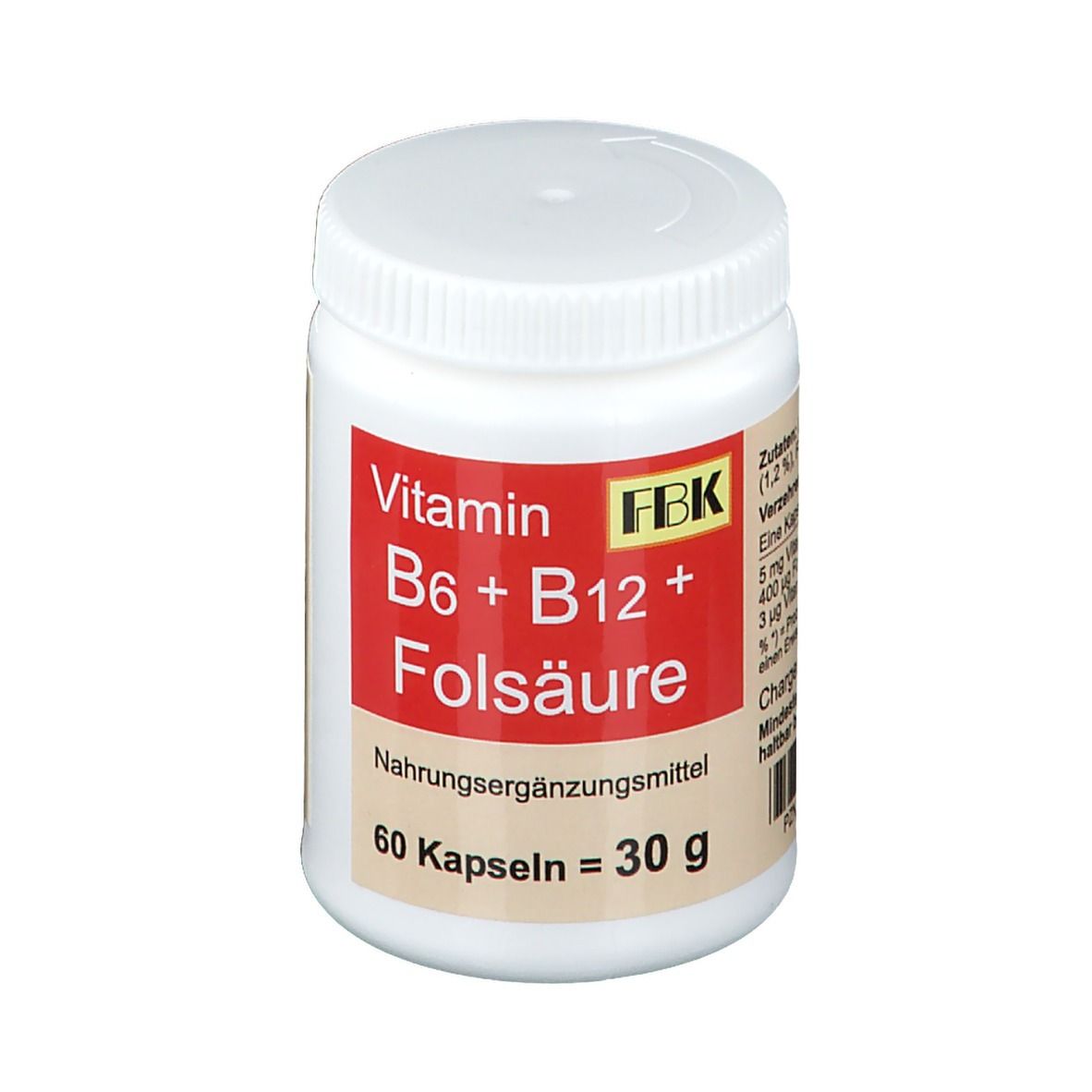 Vitamin B6+B12+Folsäure Kapseln 60 St