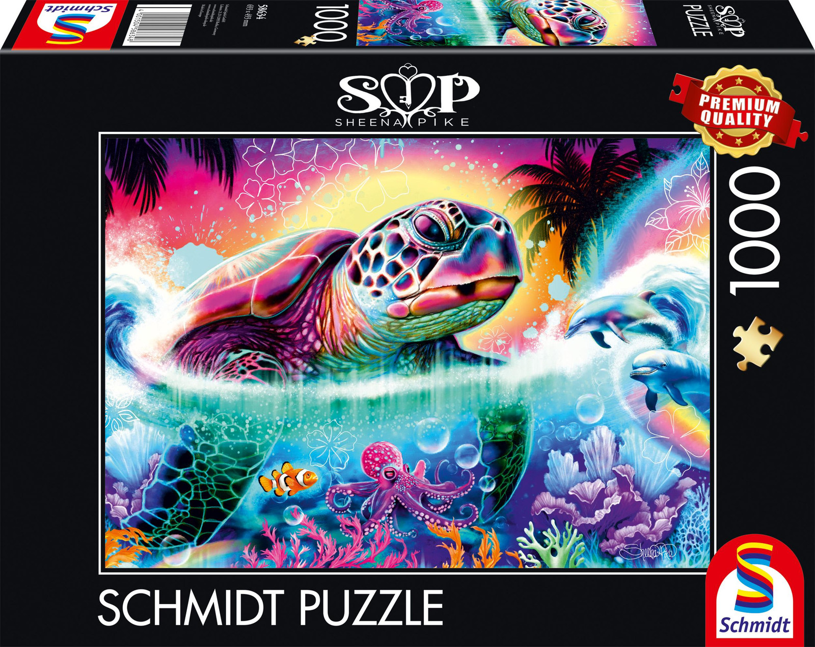 Schmidt Spiele Sheena Pike Neon-schildpad Legpuzzel 1000 stukjes