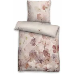 Biberna Tencel Bettwäsche 'Blume' 135 x 200 cm Rose