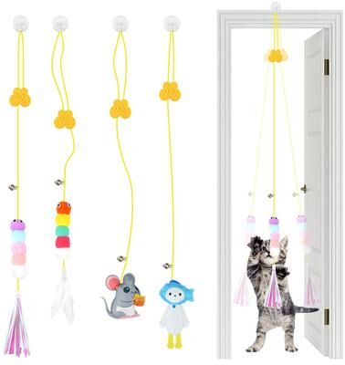 Pet Hub Swing Cat Toy: Sticky Disc, Elastic Rope, Door Teaser, Long Rope Cat Accessories For Pet Kitten 2C