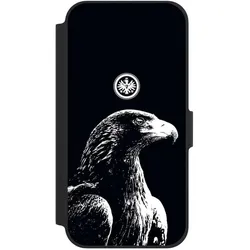 Nivocase Klapphülle für Apple iPhone 12 Handyhülle aus Kunst Leder NIVOflip schwarz Eintracht Frankfurt (Apple iPhone 12), Smartphone Hülle, Schwarz