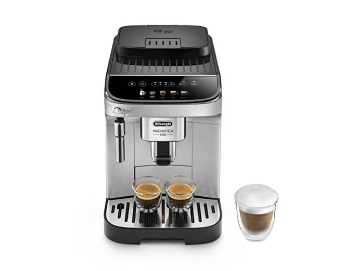 De'Longhi Magnifica Evo - Kaffeevollautomat 5 Getränke Silber Kaffeemaschine mit Manuellem Milchaufschäumer, Espresso und Cappuccino, Farb-Touch-Bedienfeld, ECAM292.33.SB