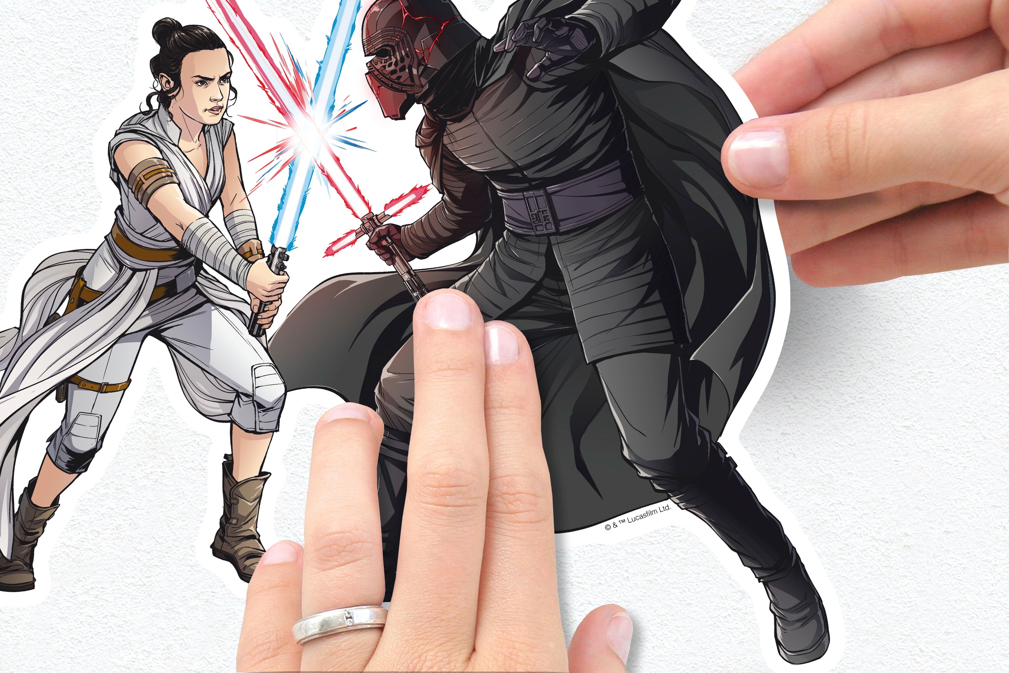 Wandtattoo KOMAR "Star Wars Heroes Villains - Grösse 50 x 70 cm", bunt, B:50cm H:70cm, Folie, Wandtattoos, Wandtattoo, selbstklebend, Wandsticker, Kinderzimmer bunt B/H/T: 50cm x 70cm, Disney