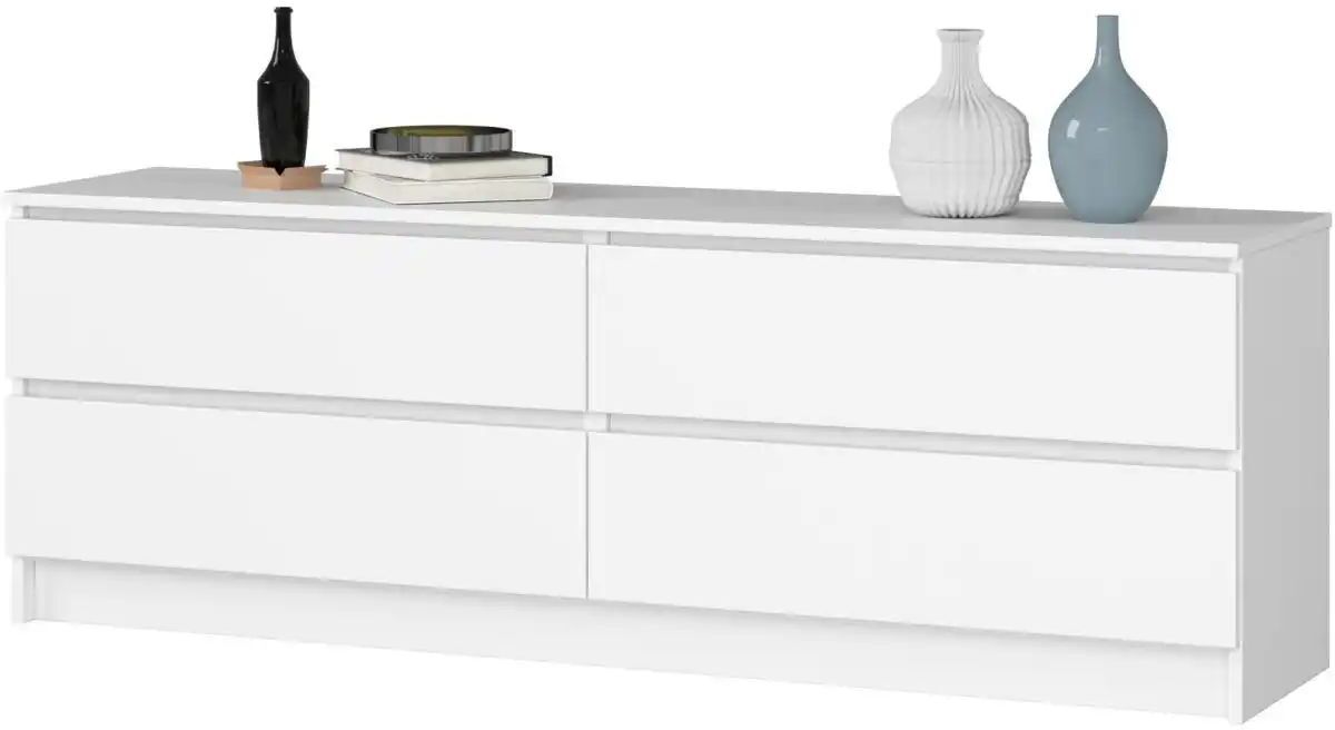 Höffner Kommode 160 cm breit Kuno ¦ weiß ¦ Maße (cm): B: 160 H: 55