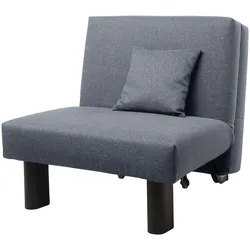 FALTSESSEL Kalomira Bezug Flachgewebe Metall schwarz / denim