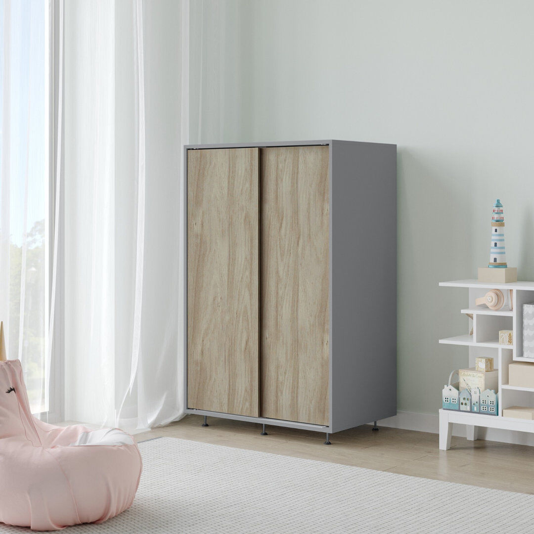 Isabelle & Max Engineered Wood Wardrobe Grey/Oak 80cm W X 51.5cm D