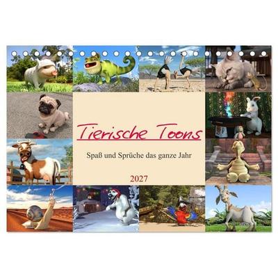 Tierische Toons (Tischkalender 2027 DIN A5 quer), CALVENDO Monatskalender