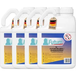FUTUM 4x5L Milbenspray / Spinnenspray bekämpft Insekten, Eier, Larven, Insektenspray ohne Biozide auf Wasserbasis,  Sofortwirkung ohne Flecken