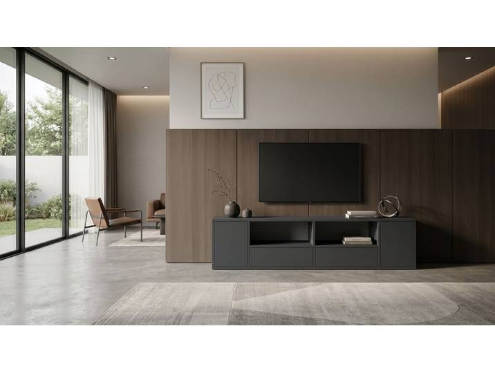 Schwarzes Lowboard nach Maß Premium Dekore Schwarz
